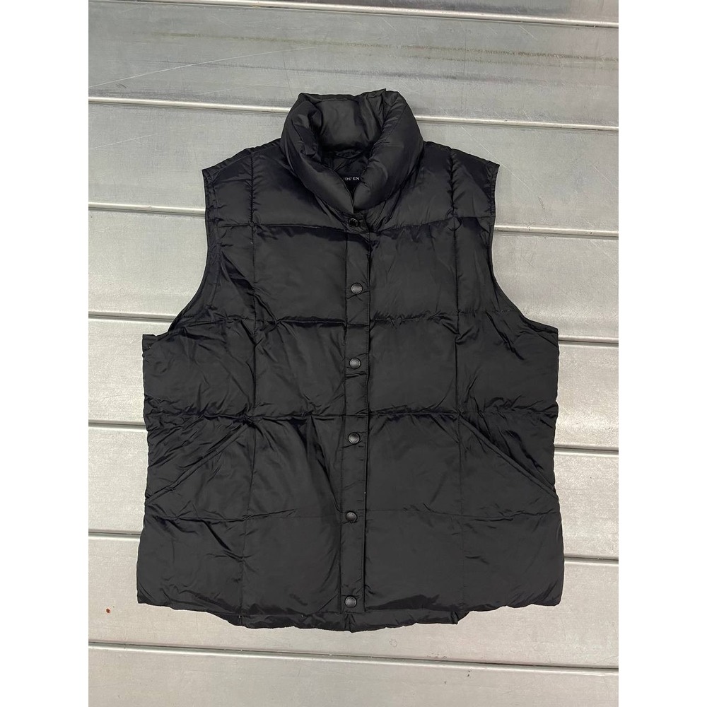 Lands End Down Puffer Vest Kids Large 14-16 Black